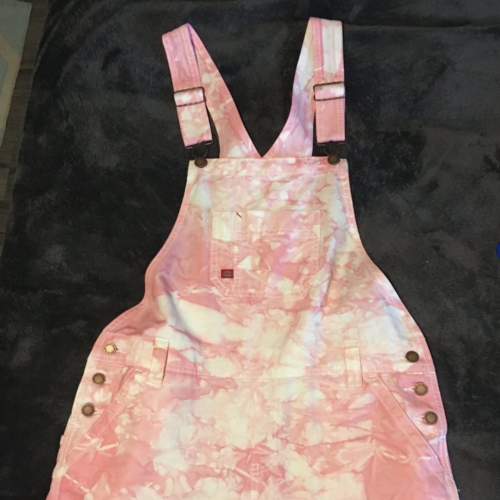 Dickie's M Bib Shortalls Rose Quartz Tie-dyed
